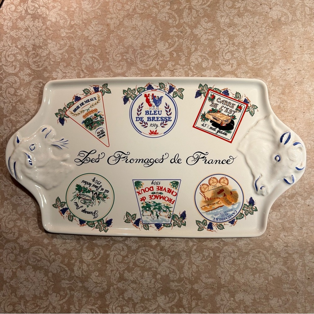 Les Fromages de France Ceramic Cheese Platter
